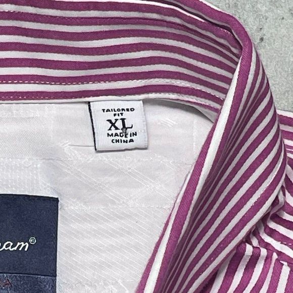 Robert Graham Modern Americana Premium Stripe Shirt Mens XL Red Fitted Flip Cuff - Picture 8 of 12